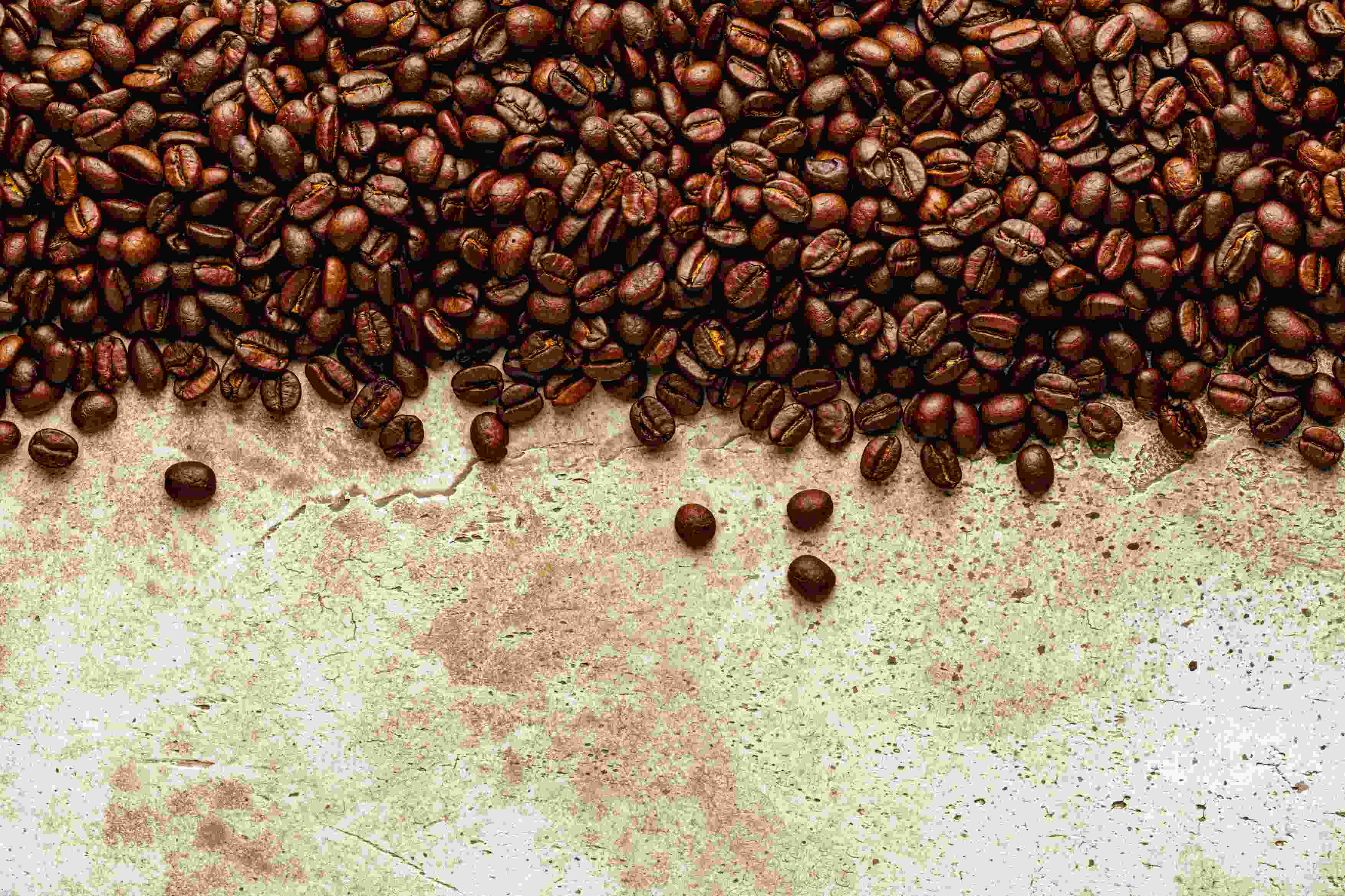 Coffee beans on a surface