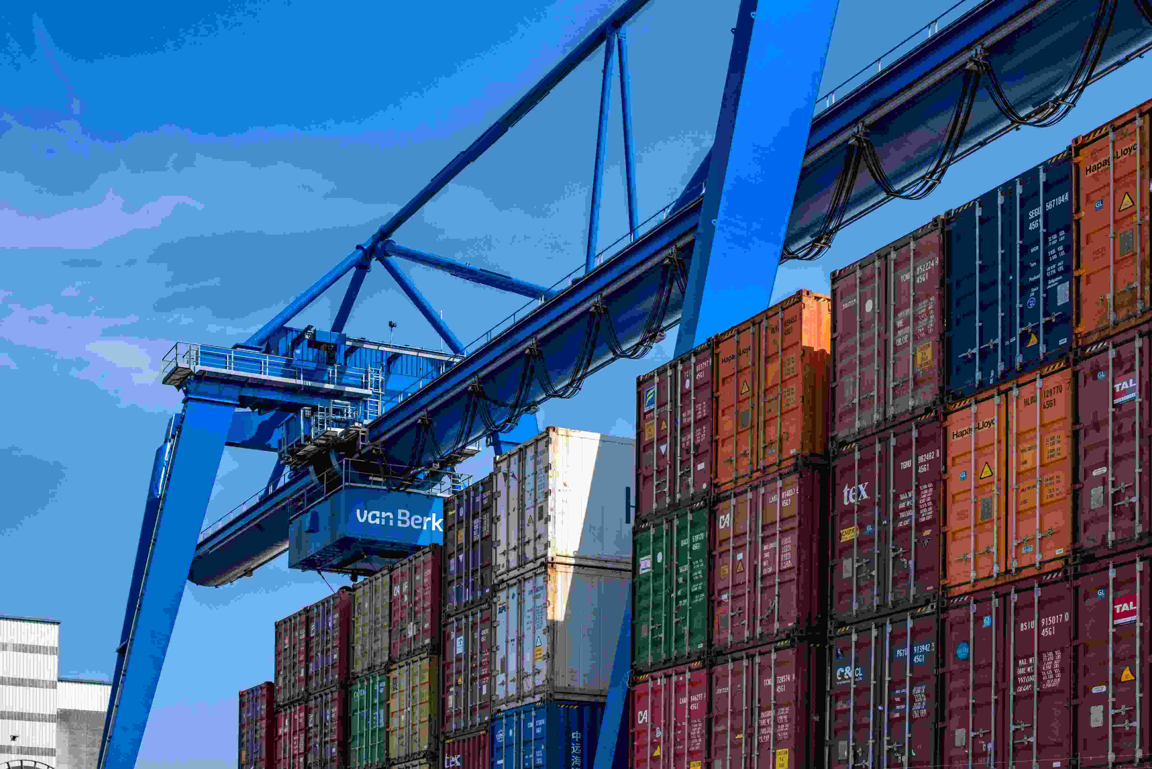 Shipping containers at port