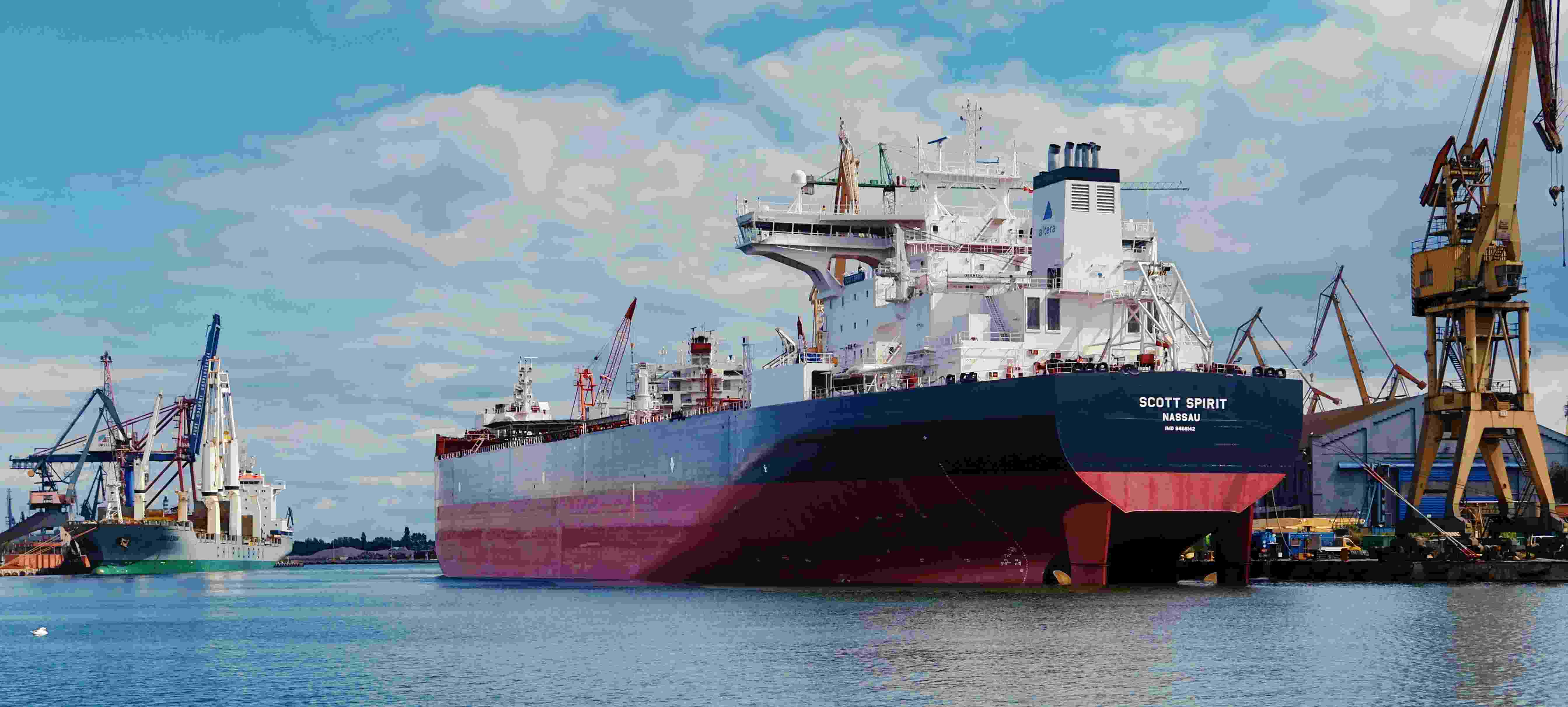 Oil tanker at sea