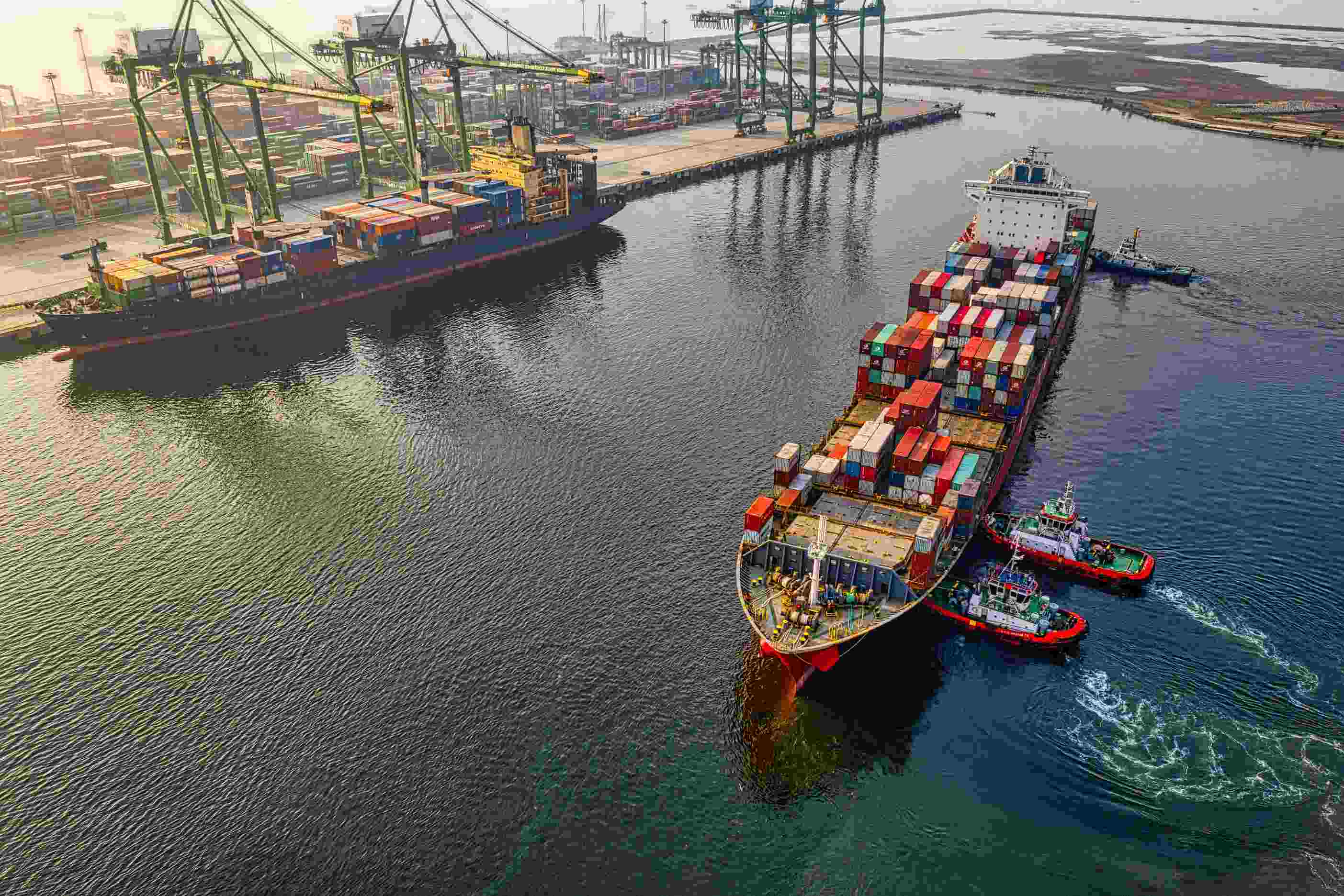 Container terminal from above